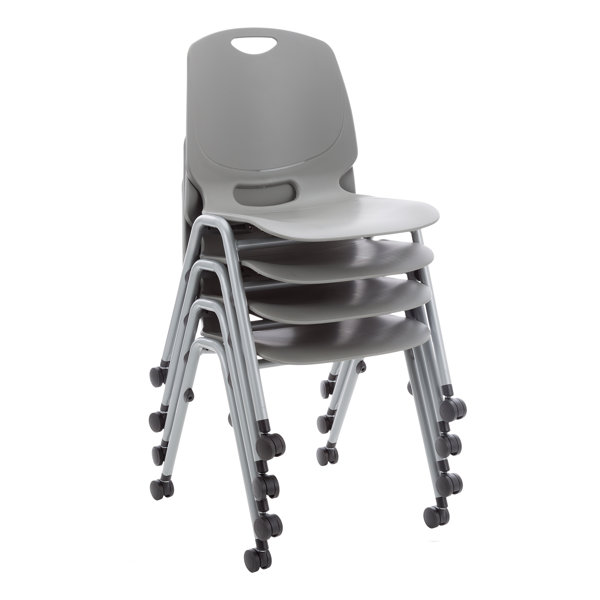 Learniture Academic Stacking Classroom Chair with Wheels ( Set of 4